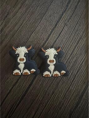 2 New Cow focal Bead Charms